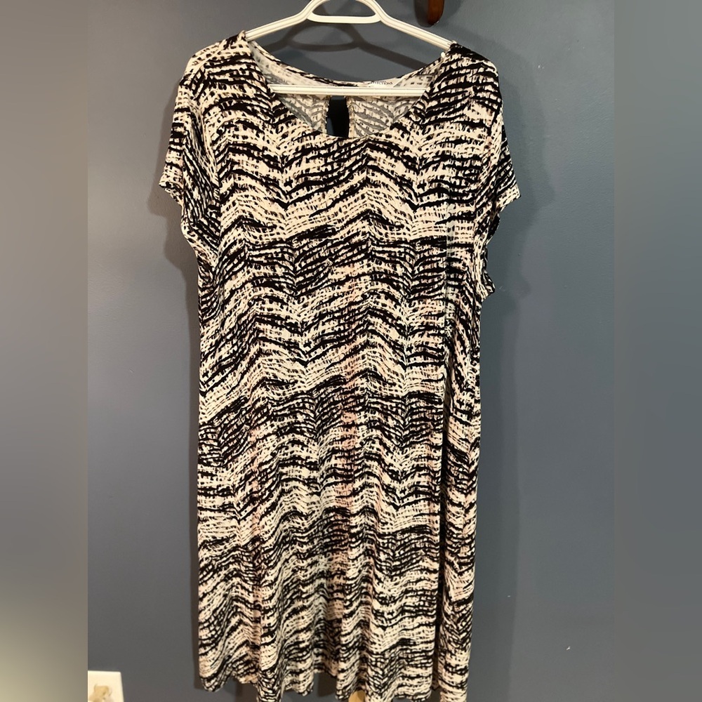 Northern Reflections Black and White Patterned Dress XL
